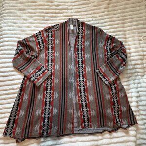 Now N Forever Women's 2XL Cardigan Duster Southwestern Aztec Design